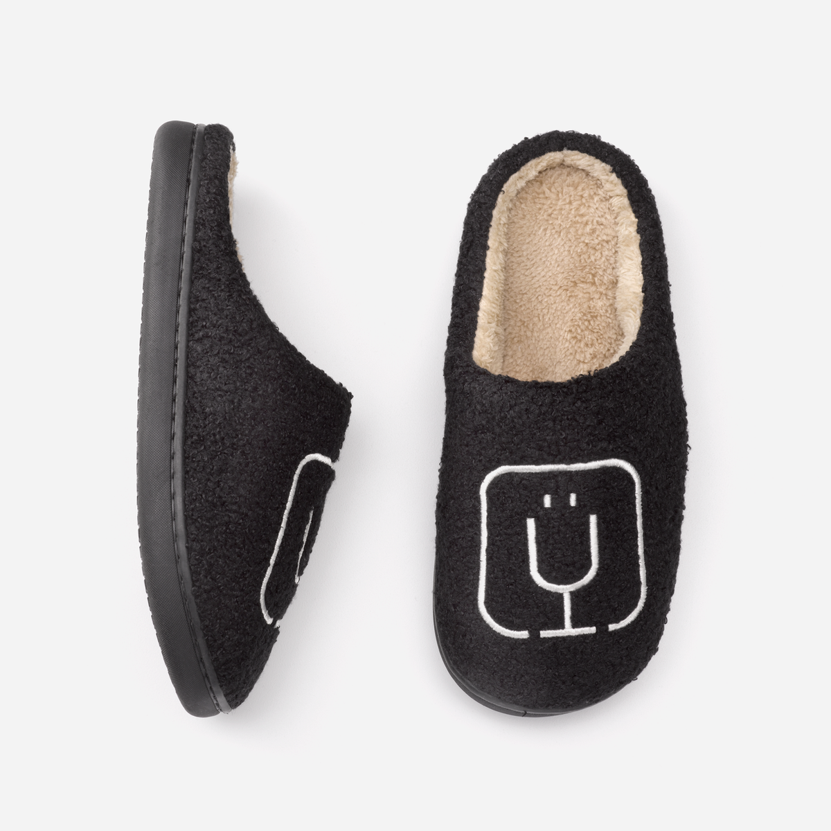 brumate-fuzzy-slippers-black-z9 apparel-slippers-above.png